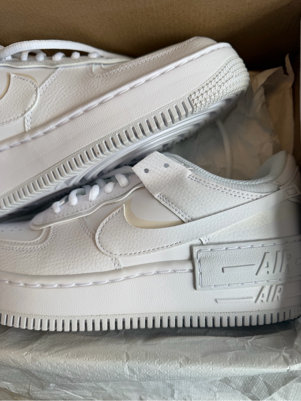 NWT Nike Air Force 1 Shadow Triple White Sneakers Women’s 8 - Picture 3 of 10